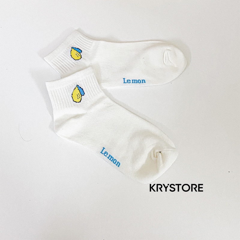 Vớ ngắn cổ hoa quả , tất nữ ngắn Krystore cotton dày đẹp NC26