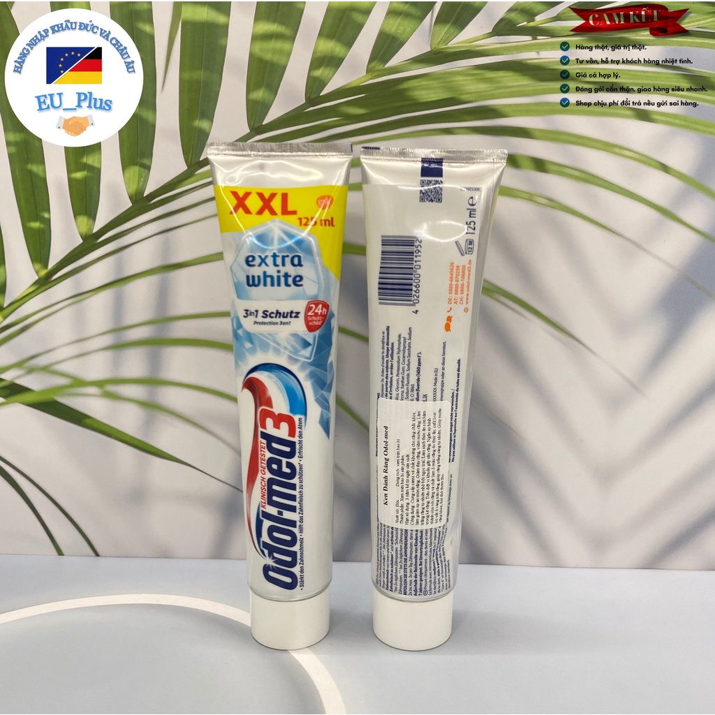 Kem Đánh Răng Odol Med 3 - Đức 125 ml - Trắng răng, bạc hà, Original mẫu mới