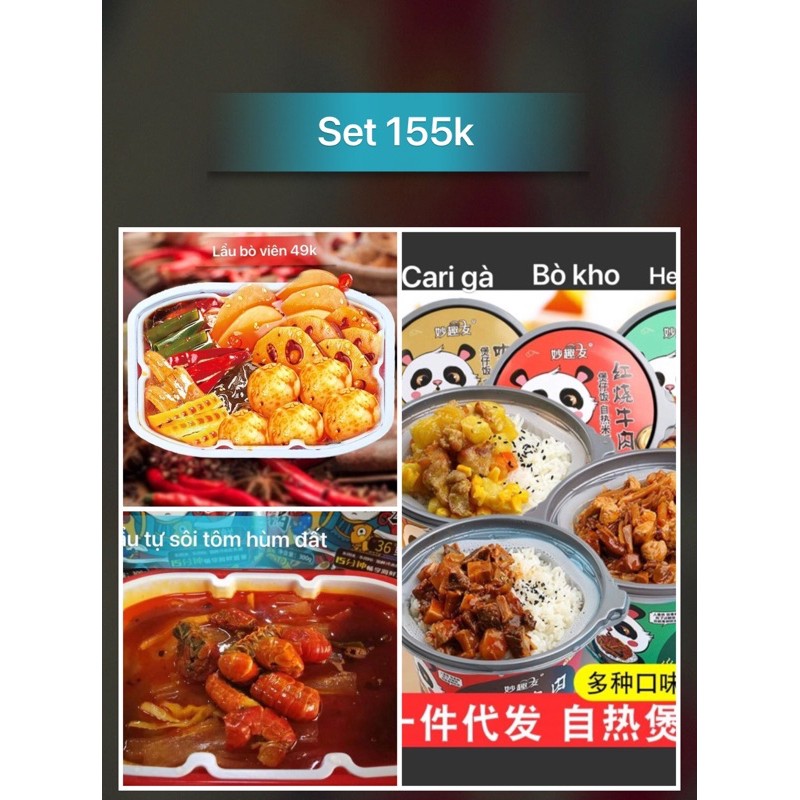set 2 hộp lẩu + 1 hộp cơm tự sôi