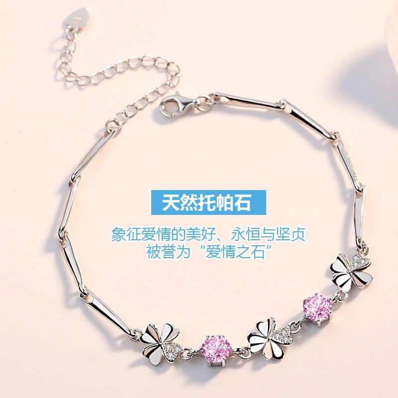 Vòng tay mạ bạc 925 đính đá sang trọng thời trang Hàn Quốc cho nữ