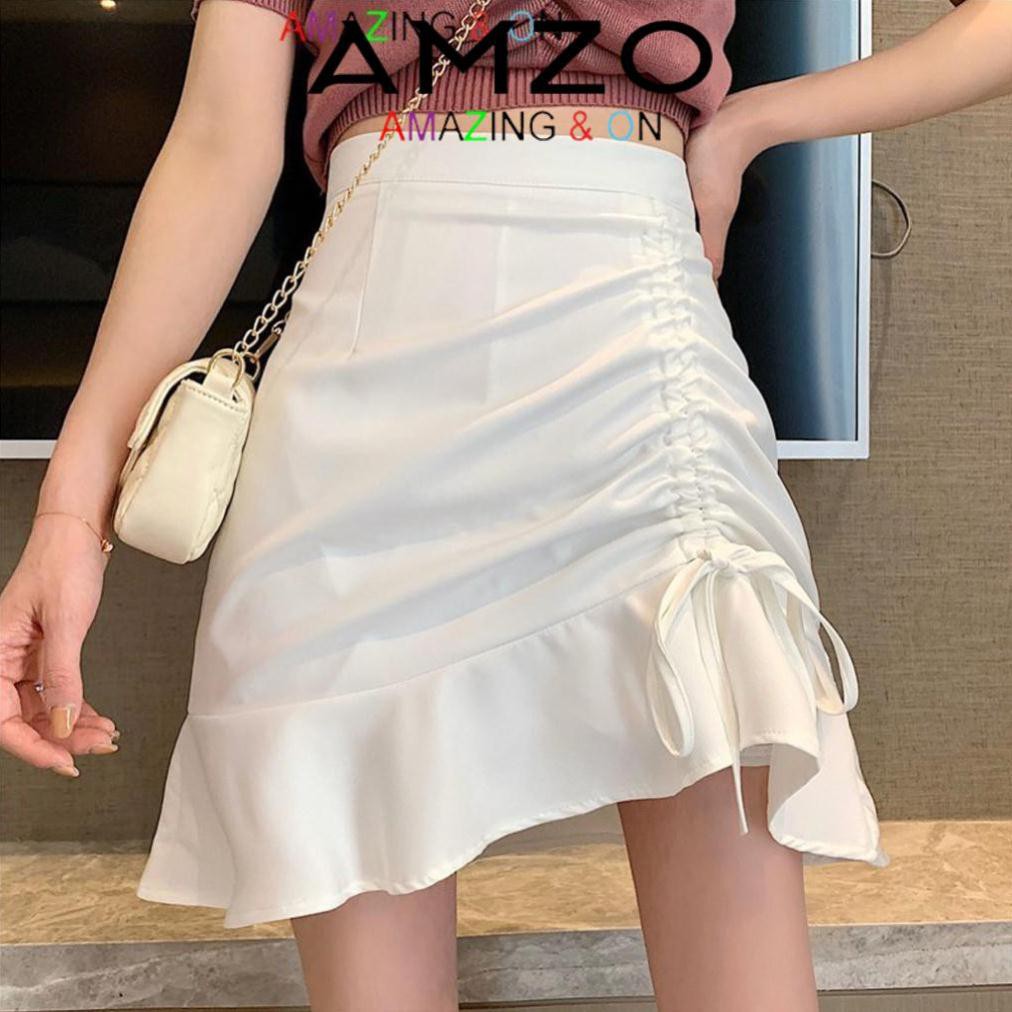 Chân váy chữ A lưng cao 2 tông màu cơ bản. Chân váy nữ rút dây đuôi cá phong cách Hàn Quốc AZ