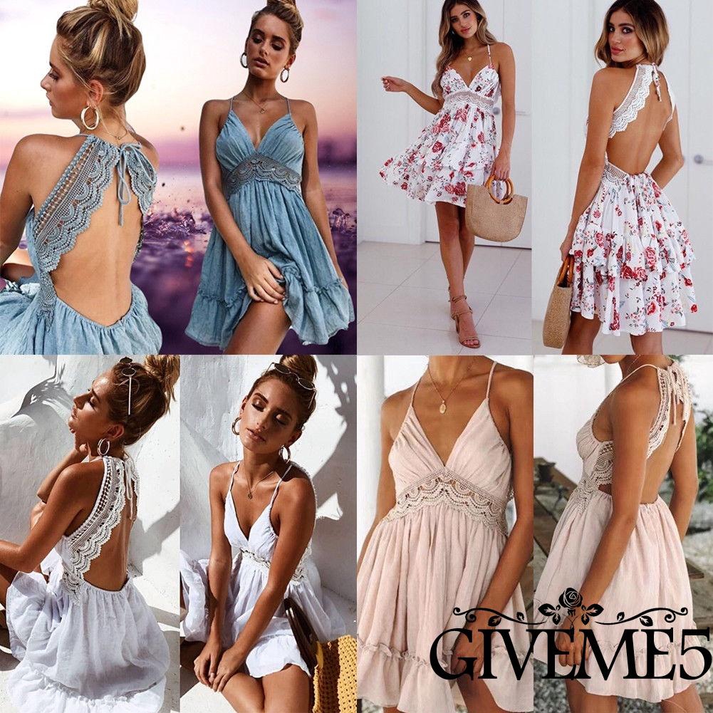 Đầm nữ hai dây phong cách boho thời trang quyến rũ