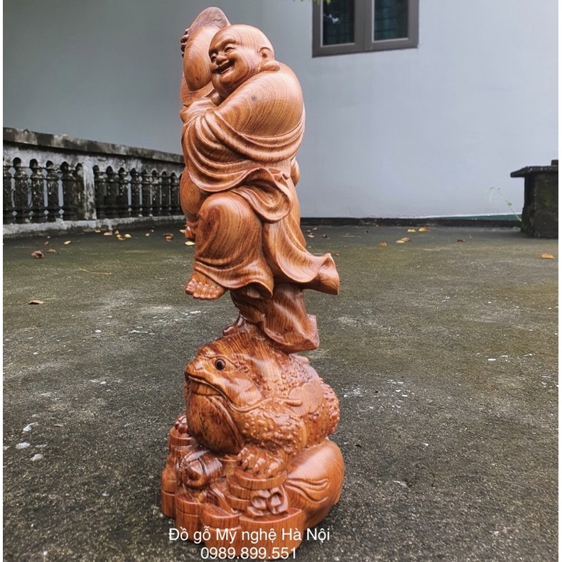 Tượng Phật di lặc gỗ hương cao 40 cm
