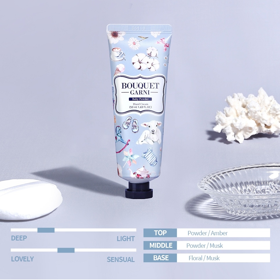 Kem Dưỡng Da Tay Garni 50ml Chiết Xuất Từ Hoa Anh Đào / Hoa Hồng / Bột Em Bé Làm Trắng Da