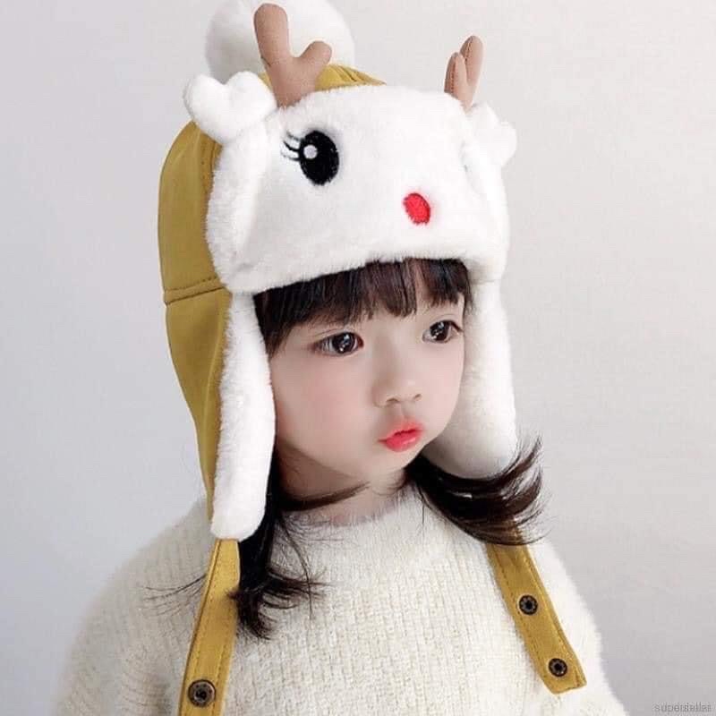 Mũ bịt tai giữ ấm hình tuần lộc siêu xinh 🍁FREESHIP🍁Mũ giữ ấm tai  đáng yêu dành cho bé