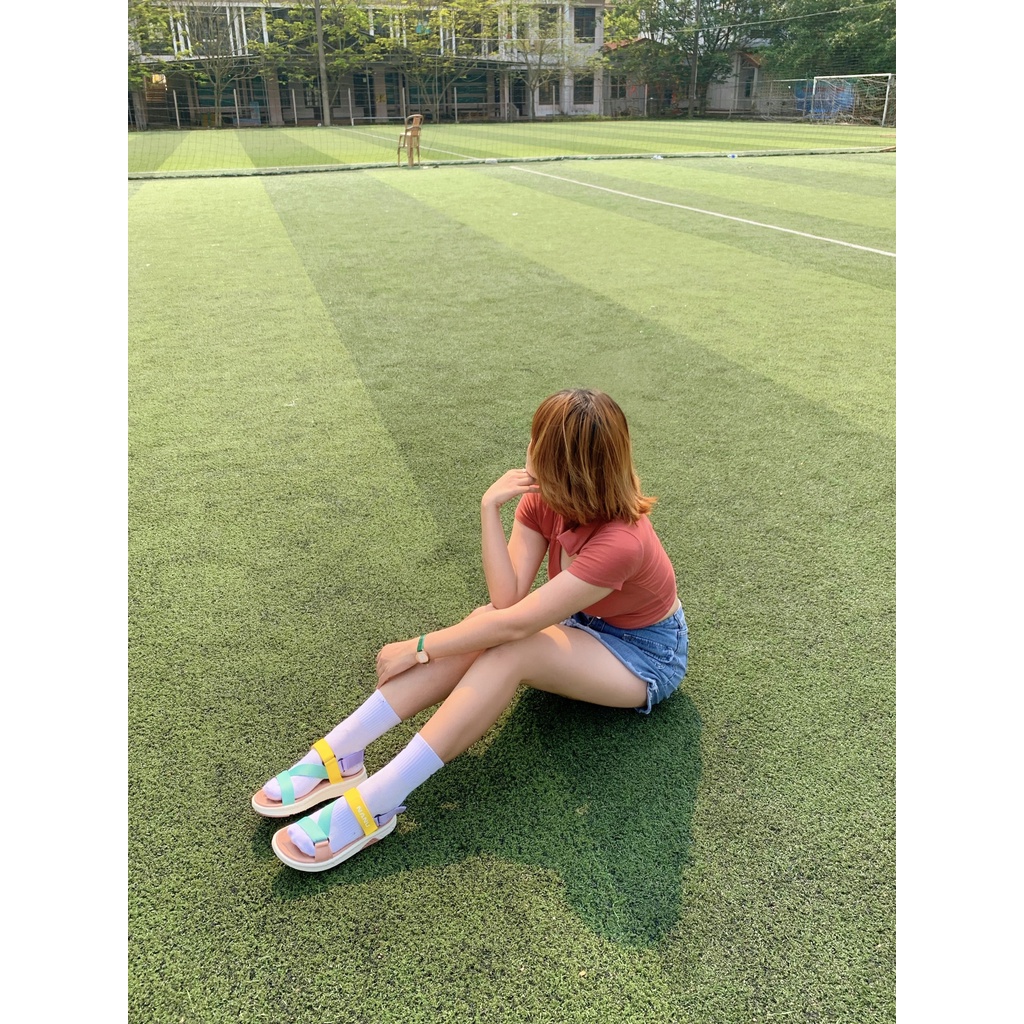 Giày Sandal Nữ Sắc Màu Nanu 08 Tropical form quai chéo có thể tháo rời