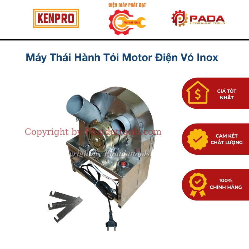 Máy thái hành tỏi motor điện vỏ inox