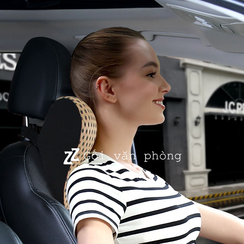 Gối đỡ cổ ô tô cao su non vỏ mát chuyên dùng ghế lái ZURI PILLOW GLC-08