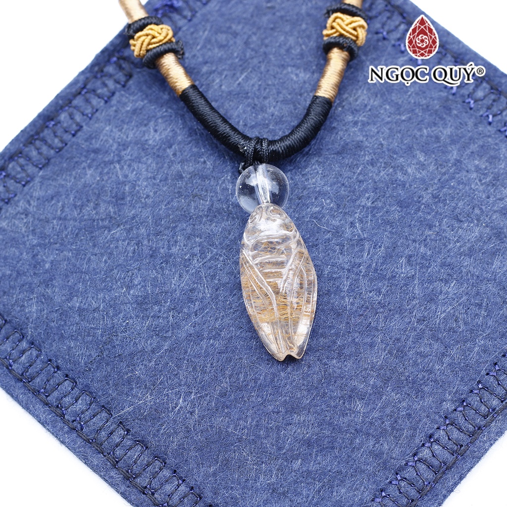 Mặt dây chuyền con ve ngọc thiền TA tóc đỏ cam - Ngọc Quý