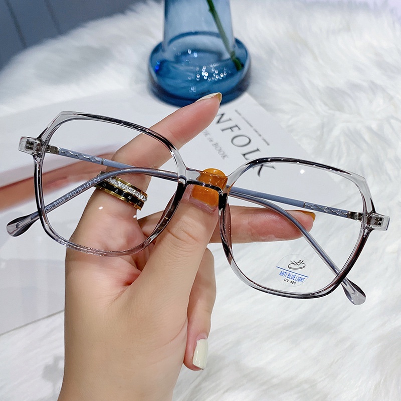 Phiên bản Hàn Quốc của kính chống bức xạ dành cho phụ nữ hình dạng không đều kính chống ánh sáng xanh Kính máy tính 0 °