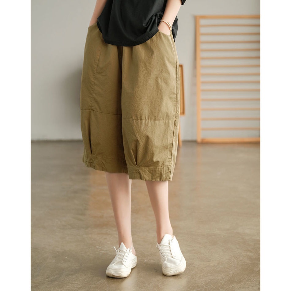 Quần Lửng Dáng Rộng Thời Trang Mùa Hè Mới 2022 Cho Nữ Size M-2xl