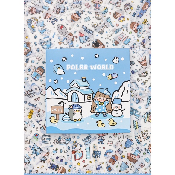 🌸STICKER 100 TẤM HỘP QUÀ TẶNG 100 TẤM DÁN HOẠT HONHF TRANG TRÍ SỔ LƯU NIỆM DỄ THƯƠNG🌸