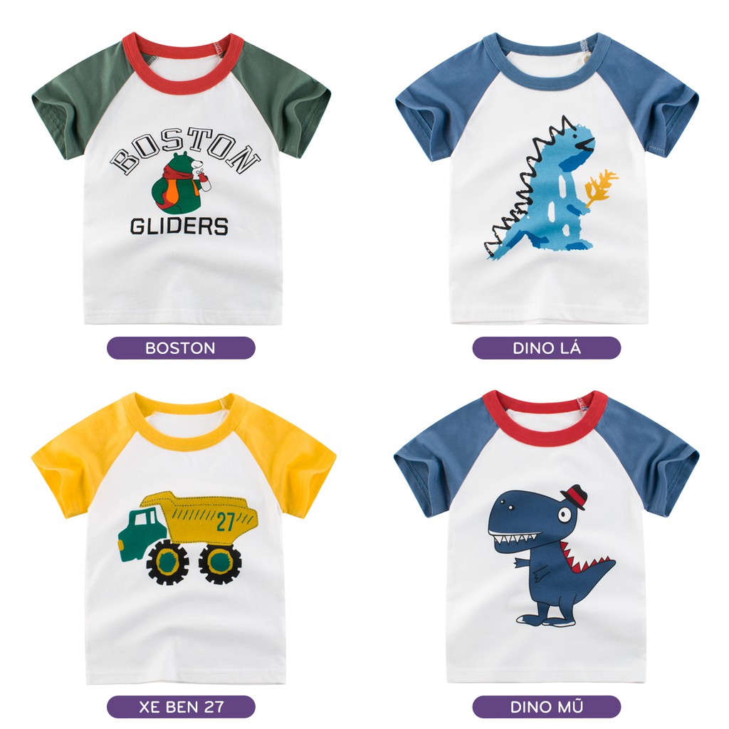 Áo bé trai 27KIDS áo thun tay ngắn cho bé chất cotton hàng xuất Âu Mỹ | BigBuy360 - bigbuy360.vn