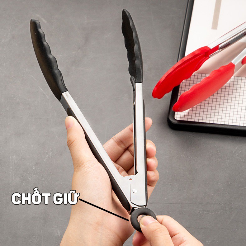 Kẹp Gắp Thức Ăn, Bánh Silicon Chịu Nhiệt 28 cm