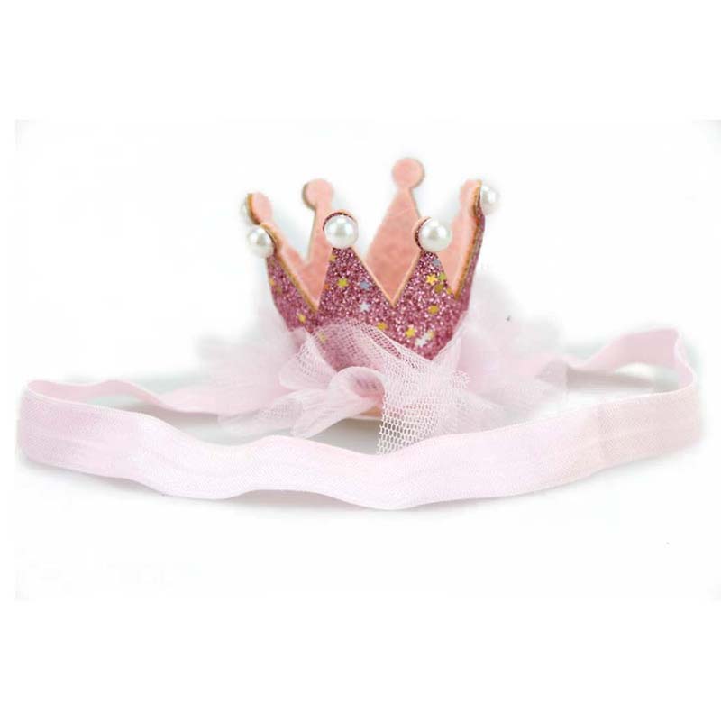 Băng Đô Hình Vương Miện Đính Ngọc Trai Đáng Yêu Cho Bé