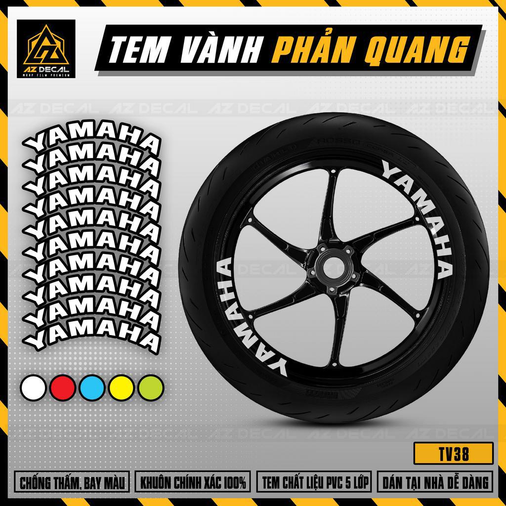 Tem Vành Xe Máy Yamaha Exciter 150, Sirius, Exciter 155, R15 V3,... | TV38 | Decal Dán Vành Mâm Xe Phản Quang Chống Nước