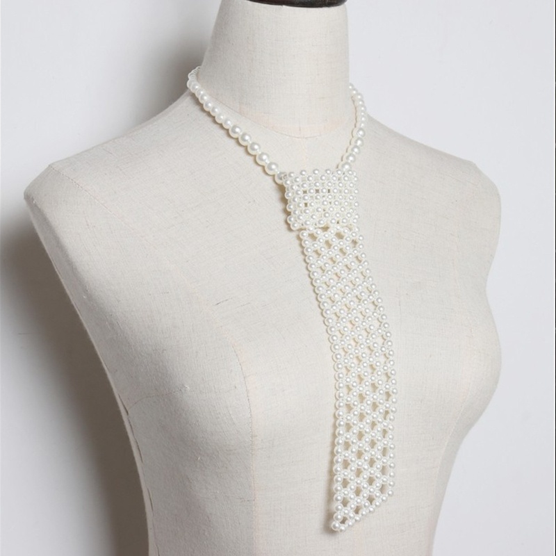 Vòng Cổ Kết Hạt Ngọc Trai Giả Thủ Công Phong Cách Vintage Dành Cho Nữ