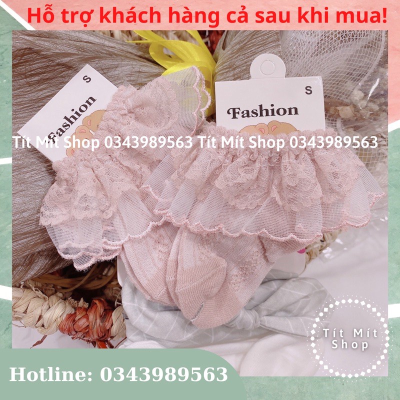 Tất ren cho bé 0-2 tuổi mặc cùng váy hoặc body siêu xinh