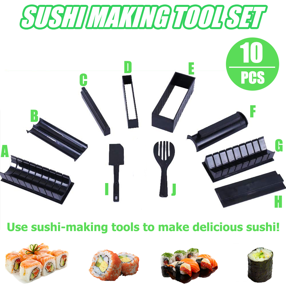 Bộ Dụng Cụ Làm Sushi 10 Món Đa Năng Không Kèm Dao Tiện Dụng
