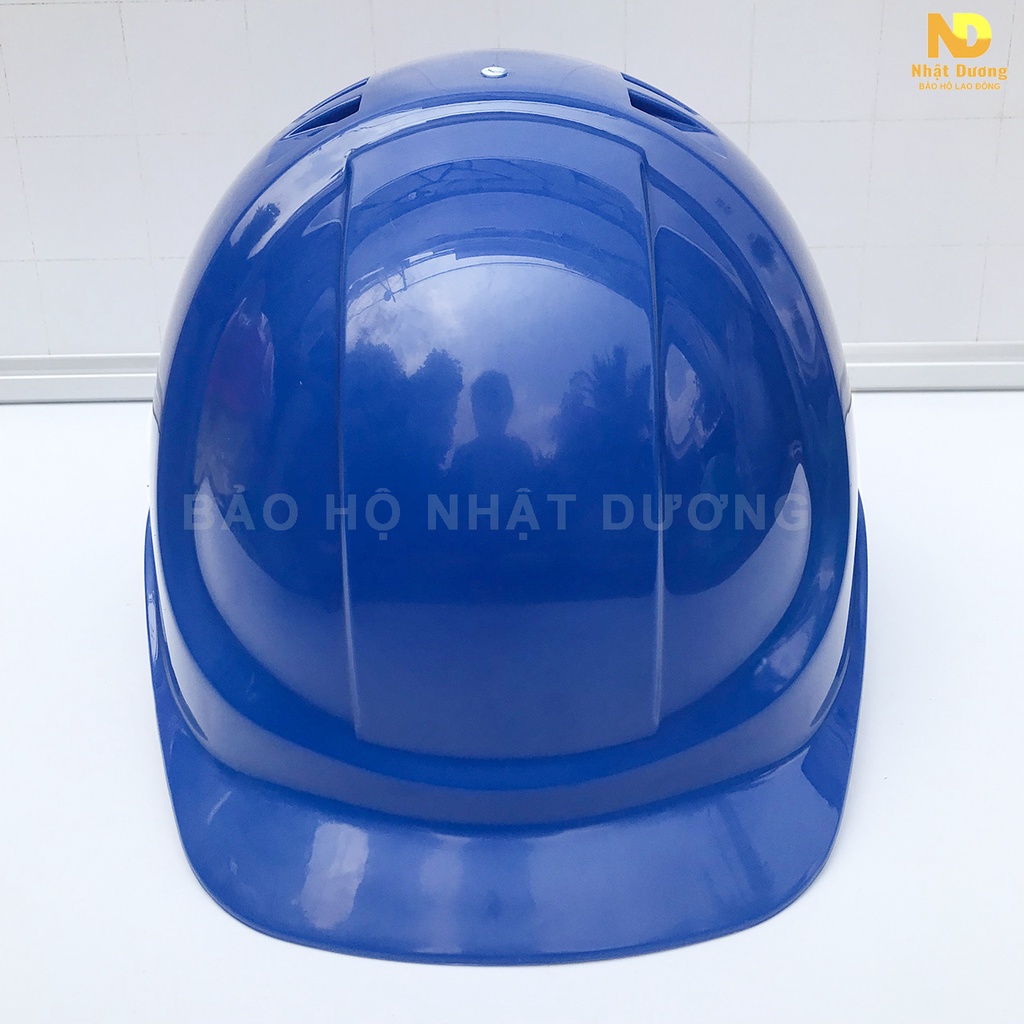 Mũ bảo hộ lao động có lỗ thoát khí thông hơi HPN09, Nón bảo hộ lao động khóa vặn màu xanh dương Nhật Dương