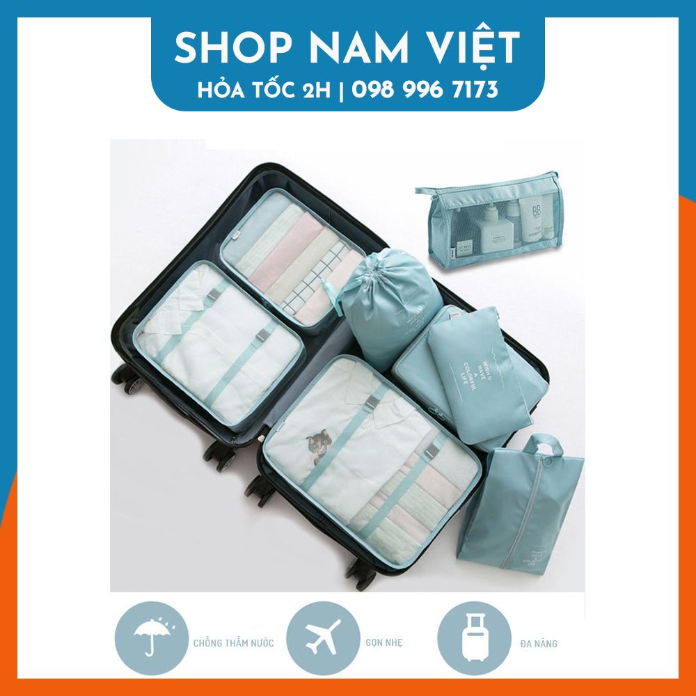 Bộ 8 Túi Đựng Đồ Du Lịch Phân Loại Hành Lý Ngăn Nắp Dành Cho Vali