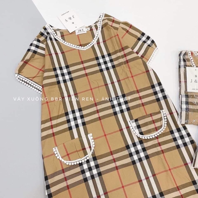 Váy kẻ BBR viền ren nổi, hàng thiết kế cực đẹp, chất vải thoáng mát, nhẹ nhàng, dáng trẻ trung dành cho nữ