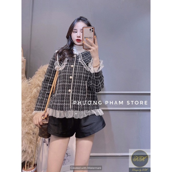 [FREESHIP - HÀNG LOẠI 1] ÁO DẠ VIỀN BÈO KẺ CARO SIÊU XINH