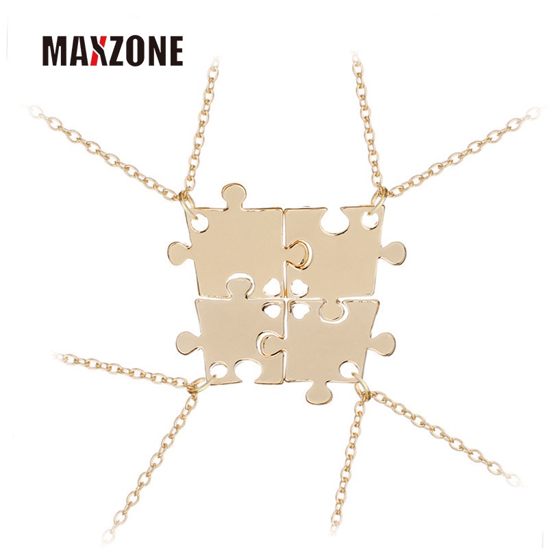 Vòng cổ Ghép Hình Bánh Pizza Trái Tim Ghép Thời Trang Cho Cặp Đôi Bạn Thân