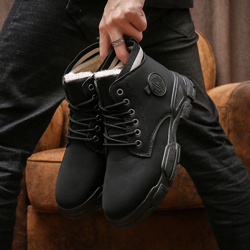 Giày Boot Martin Cổ Cao Chất Liệu Cotton Giữ Ấm Mùa Đông Phong Cách Anh Quốc Mới 2021 Cho Nam | BigBuy360 - bigbuy360.vn