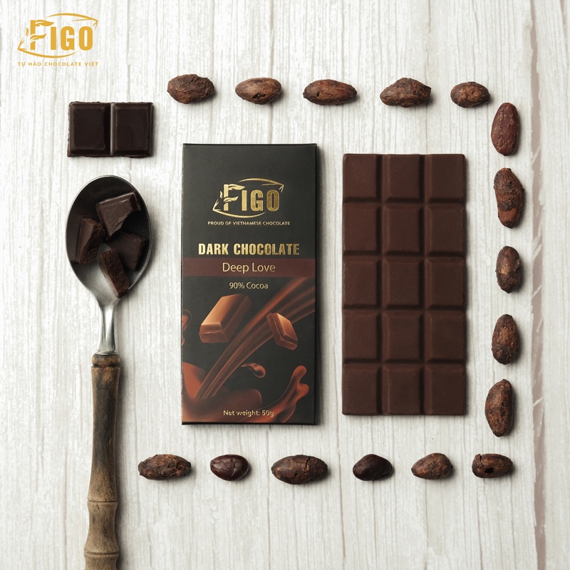 [MUA 2 TẶNG 1 Milk 20gr] Kẹo Socola đen Dark 100% Diet và 90% cacao ít đường giảm cân, ăn kiêng 50g FIGO_ DIET_KETO