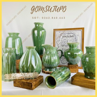 Bình Hoa Men Thiên Thanh Sứ Bát Tràng - Lọ gốm cắm hoa siêu đẹp chất lượng gomsutupo, gốm sứ tupo