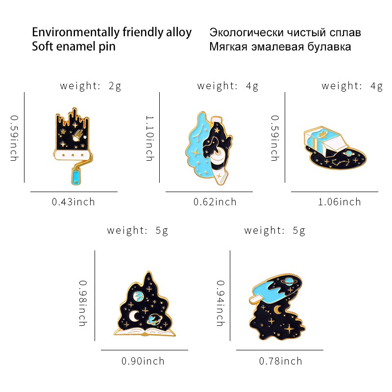 QIHEJEWELRYFunny Galaxy Universe Lapel Pin Gifts for Friends Clothing Accessories
