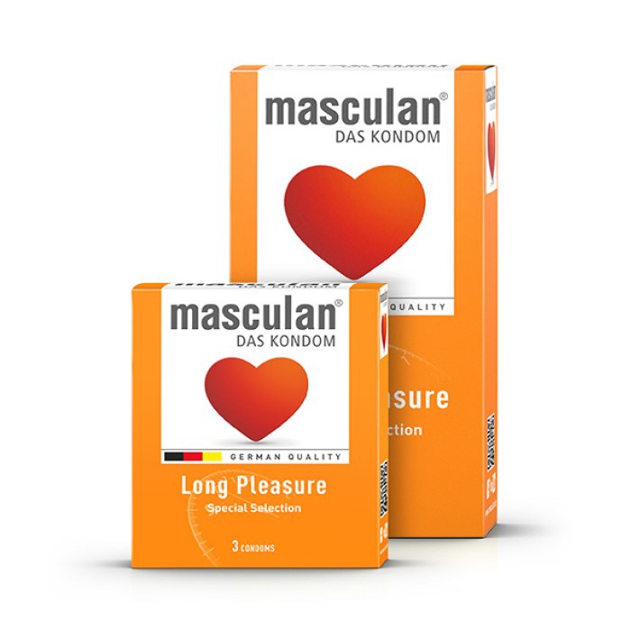 Bao Cao Su Kéo Dài Thời Gian Masculan Long Pleasure - Giúp Phòng Tránh Thai - Hộp 10 Cái - Luxcare