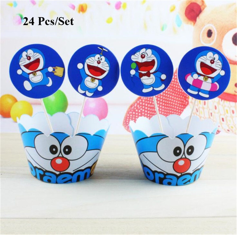 Que Cắm Trang Trí Bánh Hình Doraemon Đáng Yêu