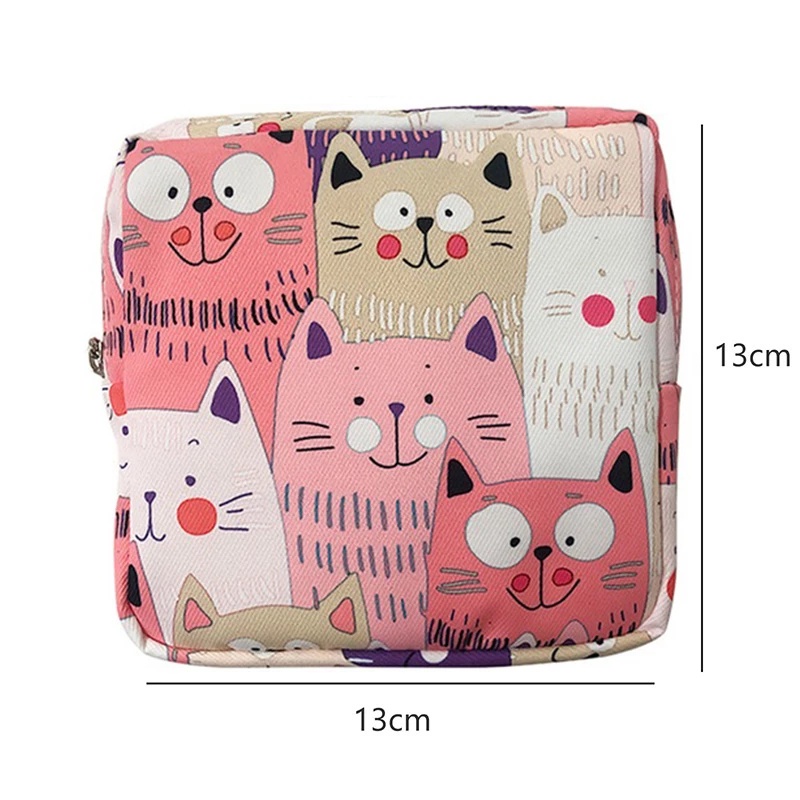 1 Túi Đựng Đồ Vệ Sinh Cá Nhân Mini Bằng Cotton Có Khóa Kéo Chống Thấm Nước