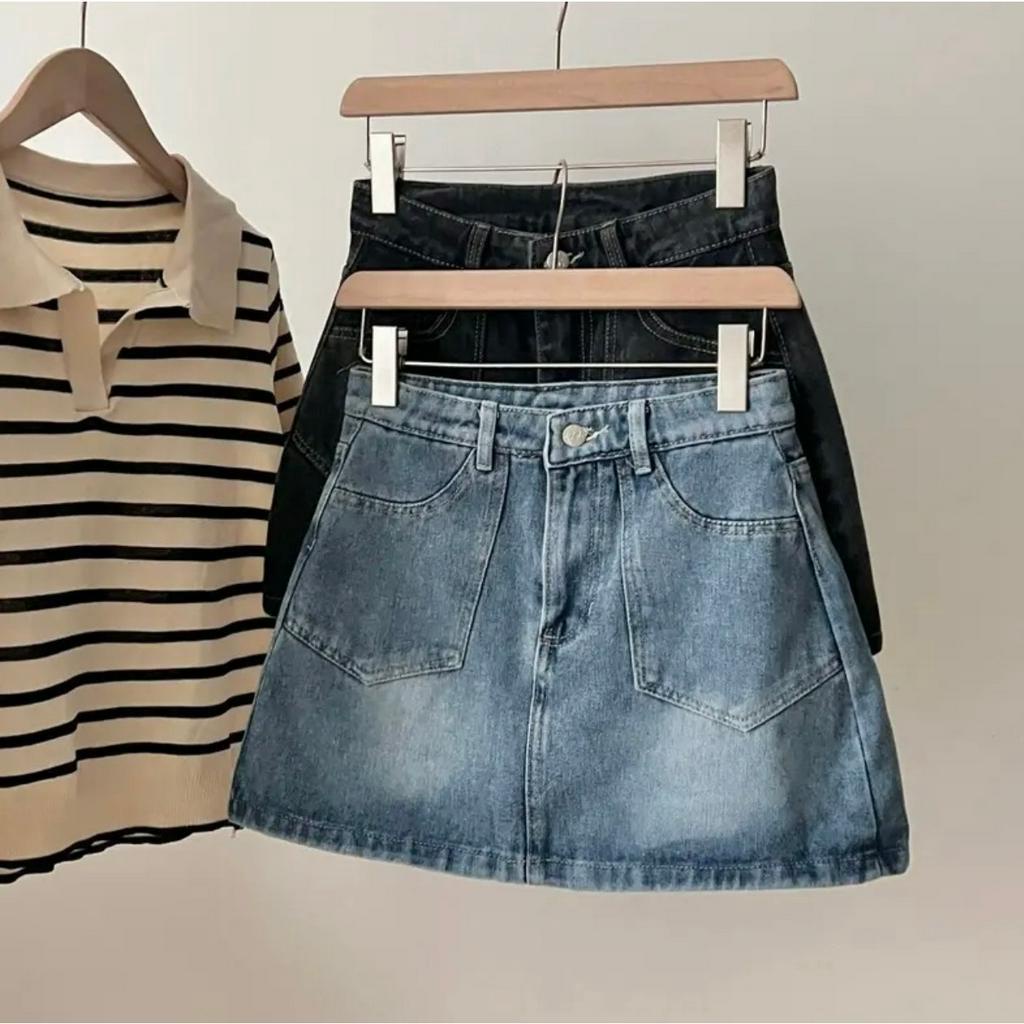Chân Váy Jean Túi nhọn Dáng Ngắn CHÂN VÁY JEAN Túi NHỌN
