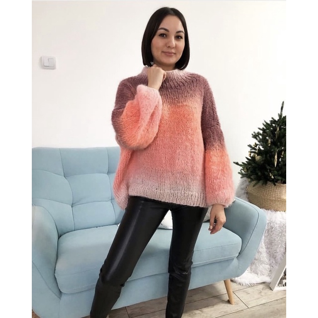 Cuộn len loang Mohair BELLISSIMO Nhập khẩu từ hãng Yarnart đan móc khăn, áo ấm mùa đông siêu xinh