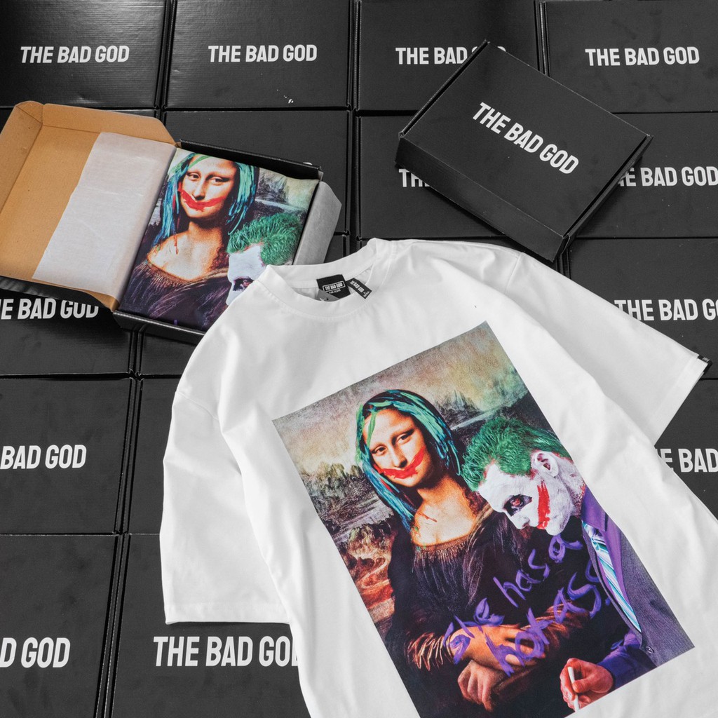 Áo thun tay lỡ TBG hoạt tiết Monalisa x Joker MSW Town Fullbox , áo phông T shirt cộc tay nam nữ unisex | BigBuy360 - bigbuy360.vn