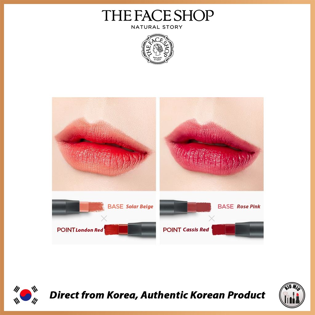 THE FACE SHOP PLAT VELVET & GLOSSY LIPSTICK*ORIGINAL KOREA*