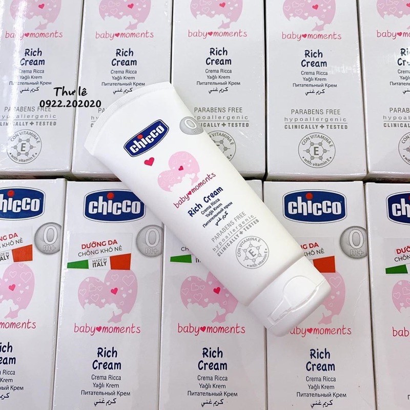 Kem dưỡng ẩm chứa Omega và Vitamin Chicco 100ml Chính Hãng Nhập Khẩu Ý