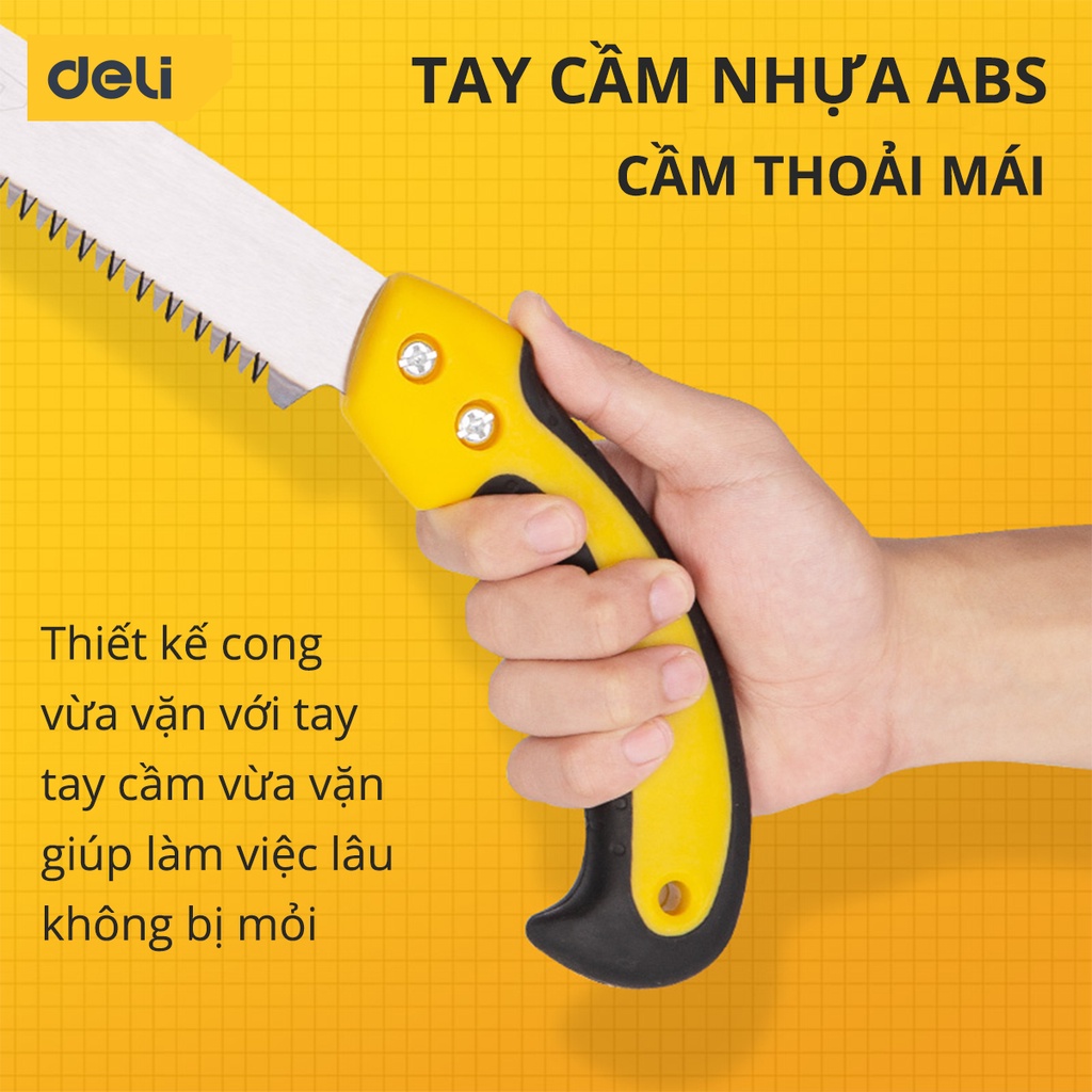 Cưa Cầm Tay Lưỡi Thẳng Deli Chính Hãng - Lưỡi Cưa Kim Loại Chắc Chắn, Sắc Bén - Bao Bảo Vệ An Toàn - DL580924