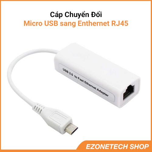 Cáp Chuyển Đổi Micro USB Sang Enthernet RJ45 Dành Cho Raspberry Pi