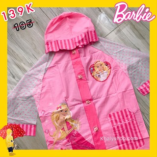 Áo mưa hình Barbie màu hồng kèm túi xách 2 quai dành cho trẻ em còn size (M-L-XXL) - 40BBAM2QT152