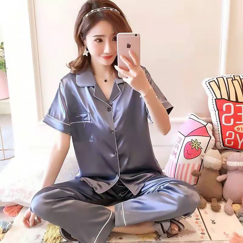 Đồ ngủ đôi, nữ Xia Bingsi, pyjama nam, mỏng mùa hè, ngắn tay cộng size xuân hè bộ đồ dịch vụ gia đình cặp vợ chồng | BigBuy360 - bigbuy360.vn