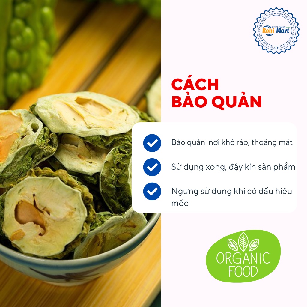 Khổ qua thái lát sấy lạnh Robimart gói 200gr - Thanh nhiệt giải độc hàng chính hãng