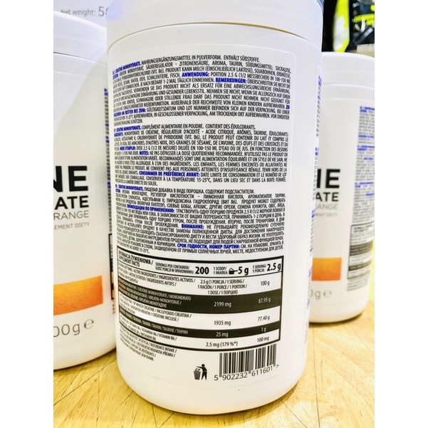 Creatine OstroVit 500g, 100 lần dùng, Tái tạo năng lượng cho cơ, hỗ trợ sức mạnh sức bền.