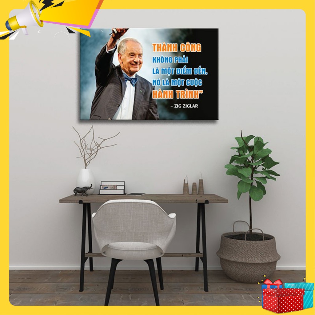 Tranh trích dẫn Zig Ziglar:" Thành công không phải là một điểm đến nó là một cuộc hành trình" -W570