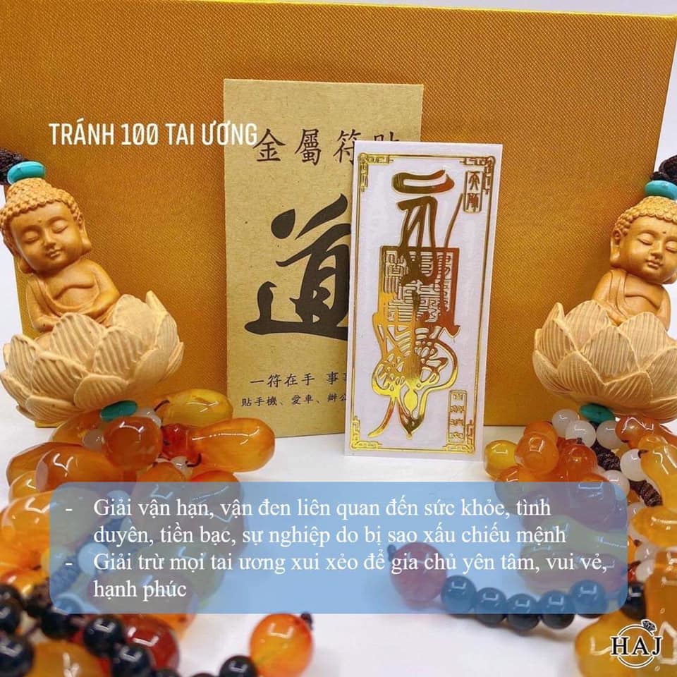 Miếng Dán Điện Thoại Tài Lộc TRÁNH HẠN 100 TAI ƯƠNG Đẹp Lung, Linh Phù Hợp Các Loại Điện Thoại, Laptop, Bỏ Ví