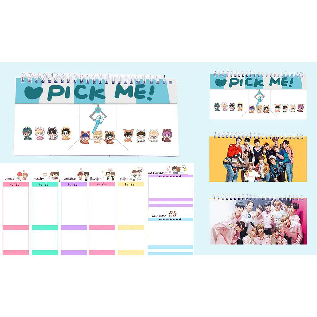 Sổ kế hoạch tuần TWICE EXO WANNA ONE GOT7 ITZY MAMAMOO RED VELVET WPI27 hoạt hình WeeklyPlanner 52 trang thần tượng kpop