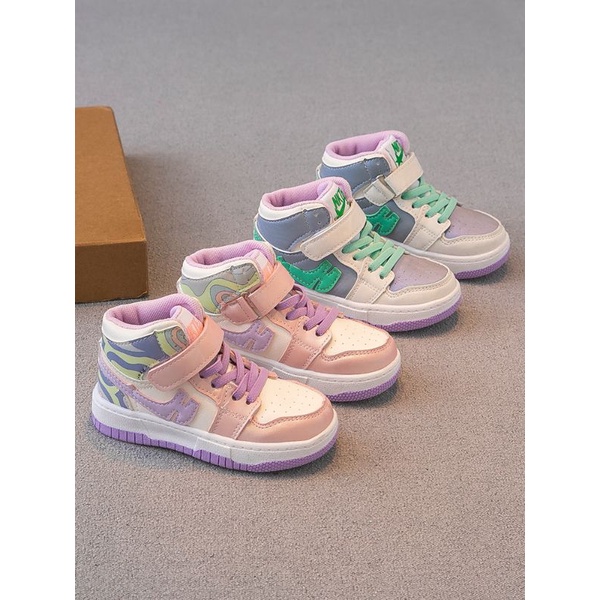 Giày Jordan Trẻ Em,Giày Sneaker Cho Bé,Giày Thể Thao Cổ Cao Ôm Chân Phong Cách Sành Điệu Cho Bé Gái Từ 2-12 Tuổi